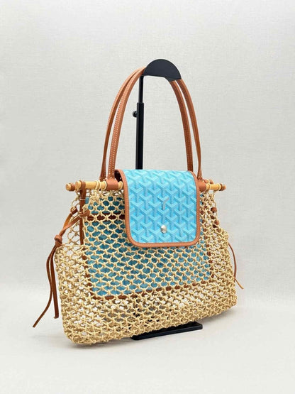 Pre-loved GOYARD Limited Edition Brown & Blue Tote Bag at Reems Closet