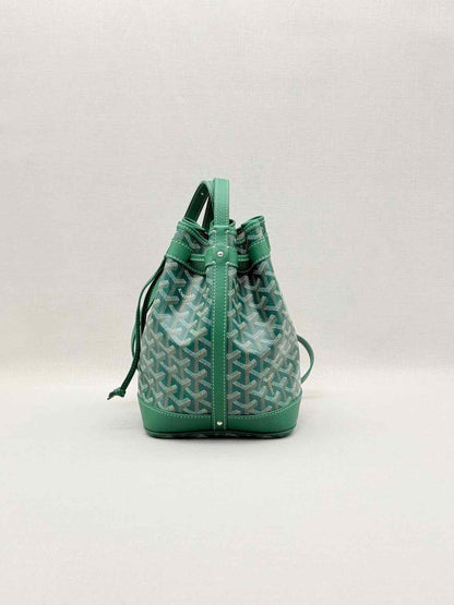 Pre-loved GOYARD Petit Flot Green Goyardine Chevron Bucket Bag at Reems Closet