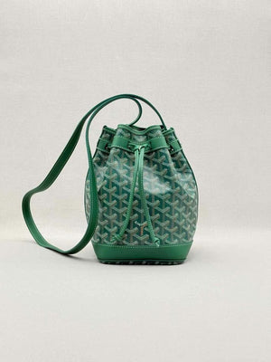 Pre-loved GOYARD Petit Flot Green Goyardine Chevron Bucket Bag at Reems Closet