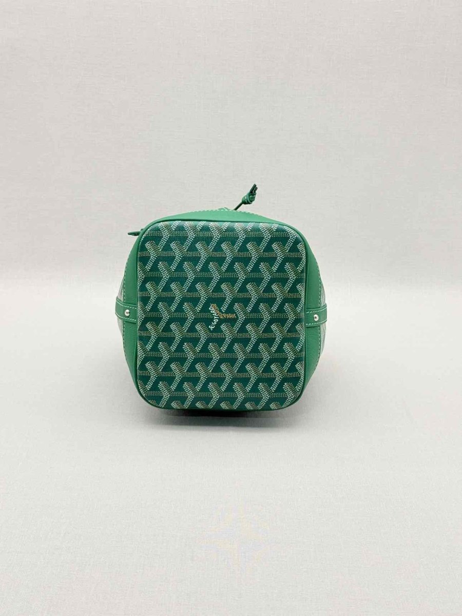 Pre-loved GOYARD Petit Flot Green Goyardine Chevron Bucket Bag at Reems Closet