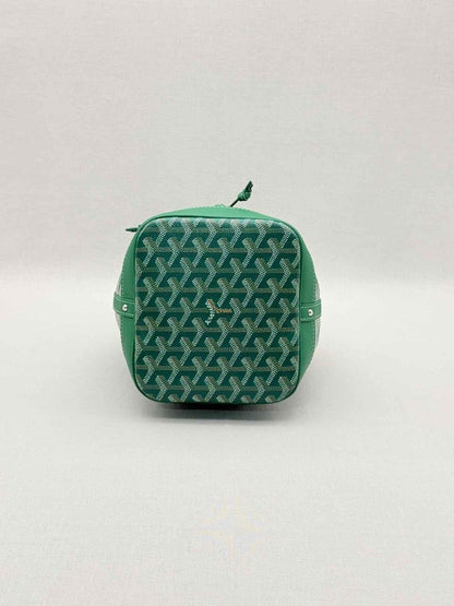 Pre-loved GOYARD Petit Flot Green Goyardine Chevron Bucket Bag at Reems Closet