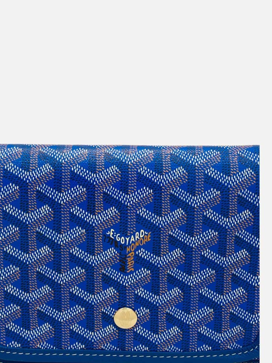 Pre - loved GOYARD Plumet Pocket Wallet Sky Blue Crossbody at Reems Closet