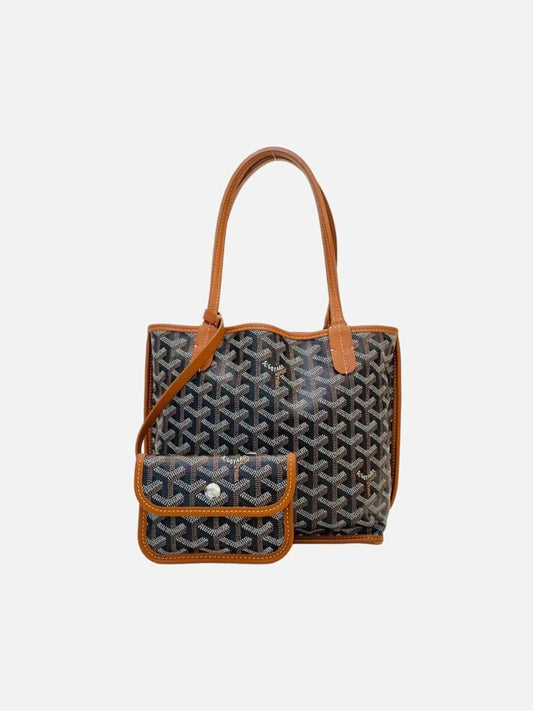 Pre - loved GOYARD Reversible Anjou Black & Tan Tote Bag at Reems Closet