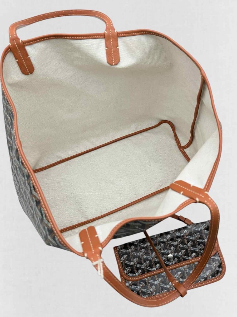 Pre - loved GOYARD Saint Louis PM Black & Tan Tote Bag at Reems Closet