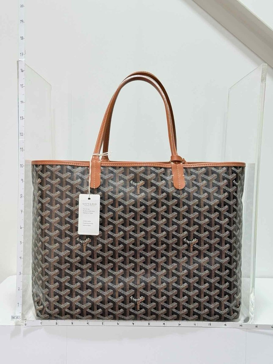 Pre - loved GOYARD Saint Louis PM Black & Tan Tote Bag at Reems Closet