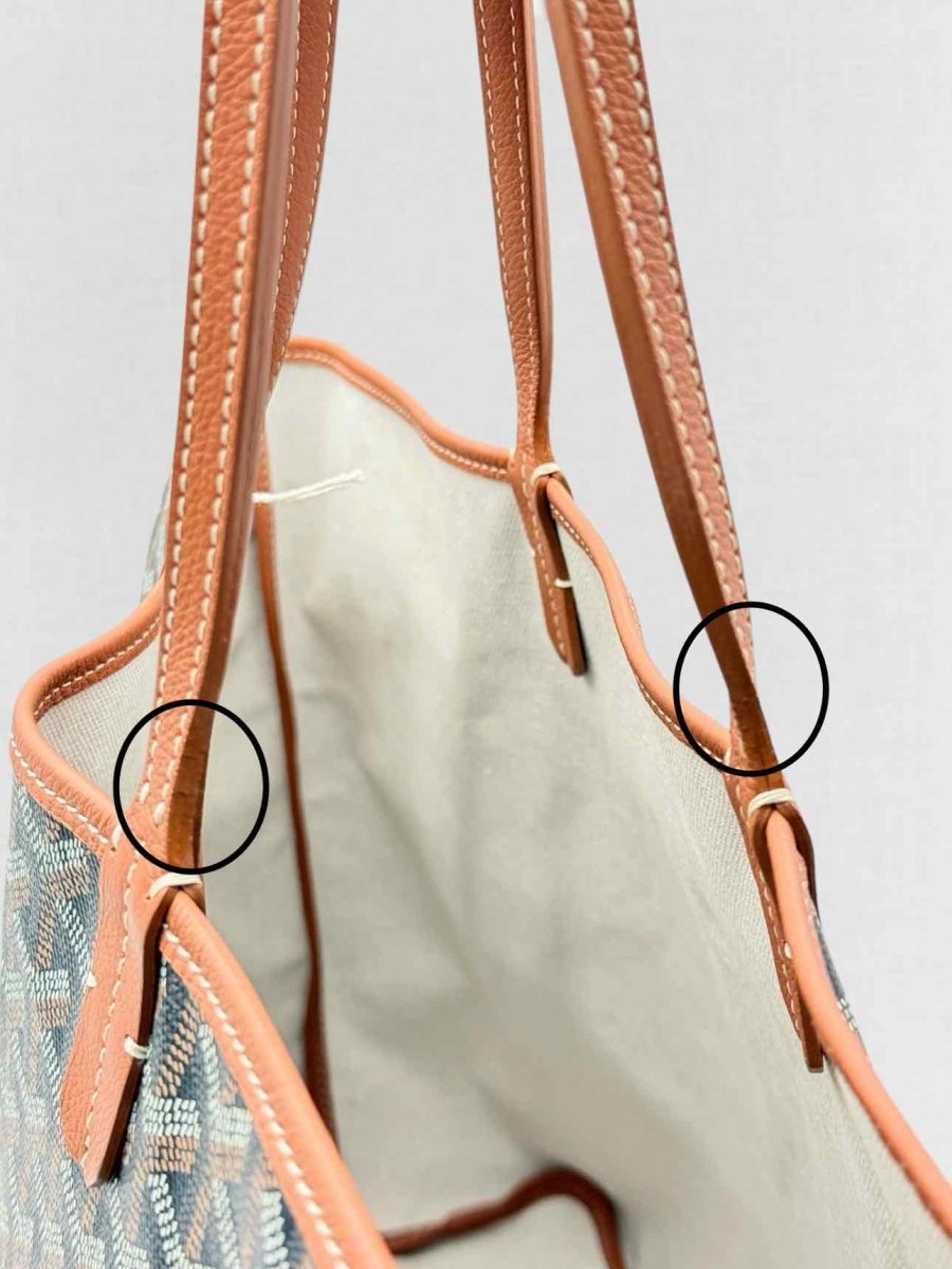 Pre - loved GOYARD Saint Louis PM Black & Tan Tote Bag at Reems Closet