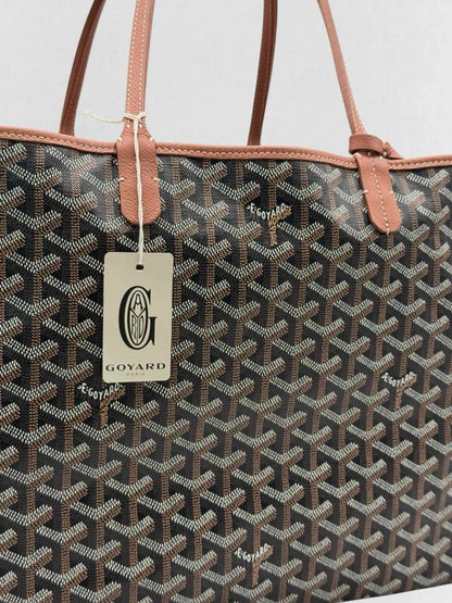 Pre - loved GOYARD Saint Louis PM Black & Tan Tote Bag at Reems Closet