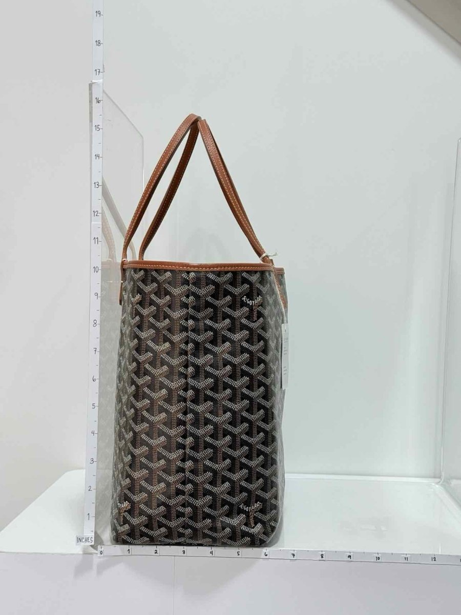 Pre - loved GOYARD Saint Louis PM Black & Tan Tote Bag at Reems Closet