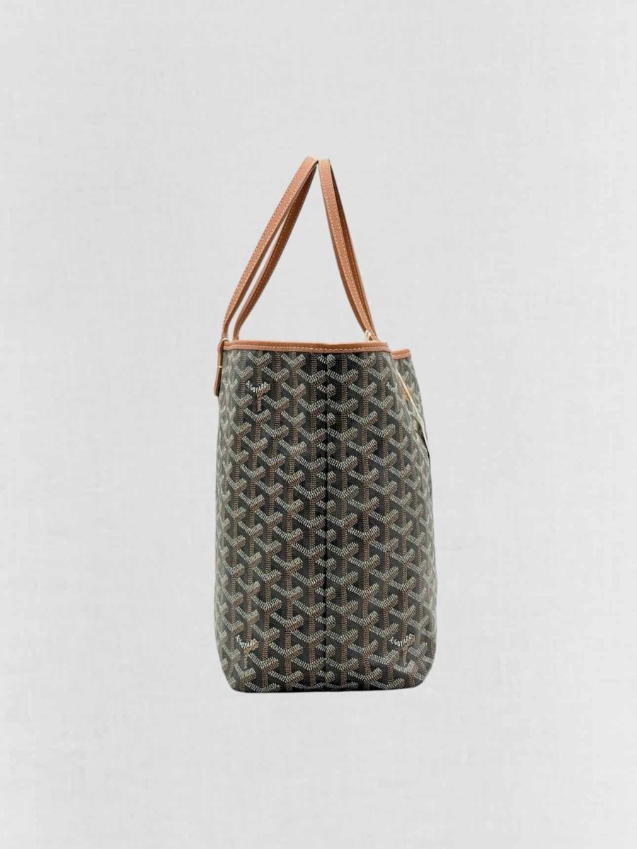 Pre - loved GOYARD Saint Louis PM Black & Tan Tote Bag at Reems Closet