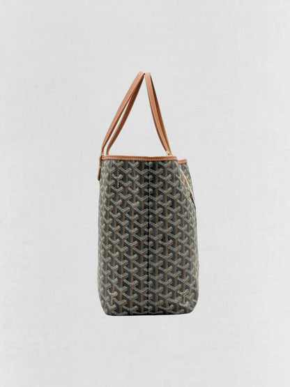 Pre - loved GOYARD Saint Louis PM Black & Tan Tote Bag at Reems Closet
