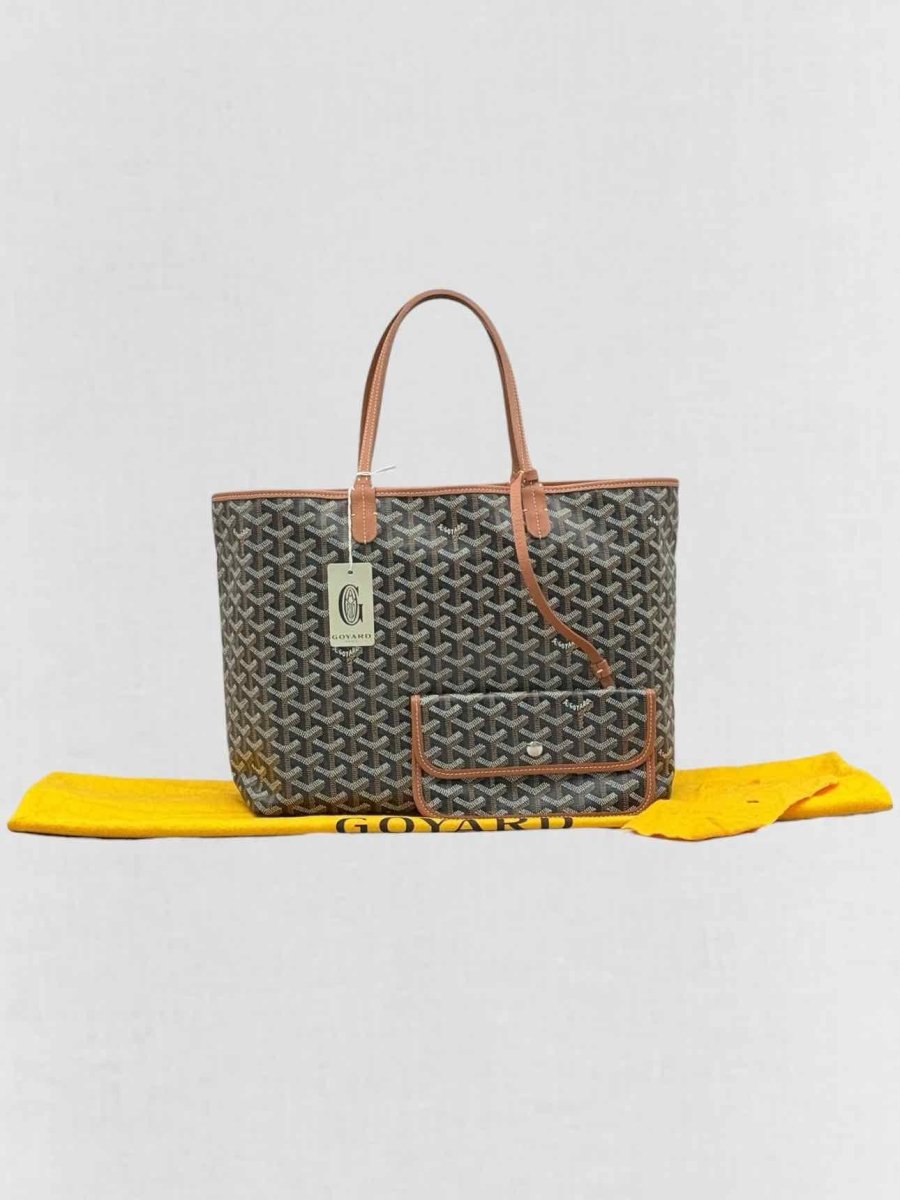 Pre - loved GOYARD Saint Louis PM Black & Tan Tote Bag at Reems Closet