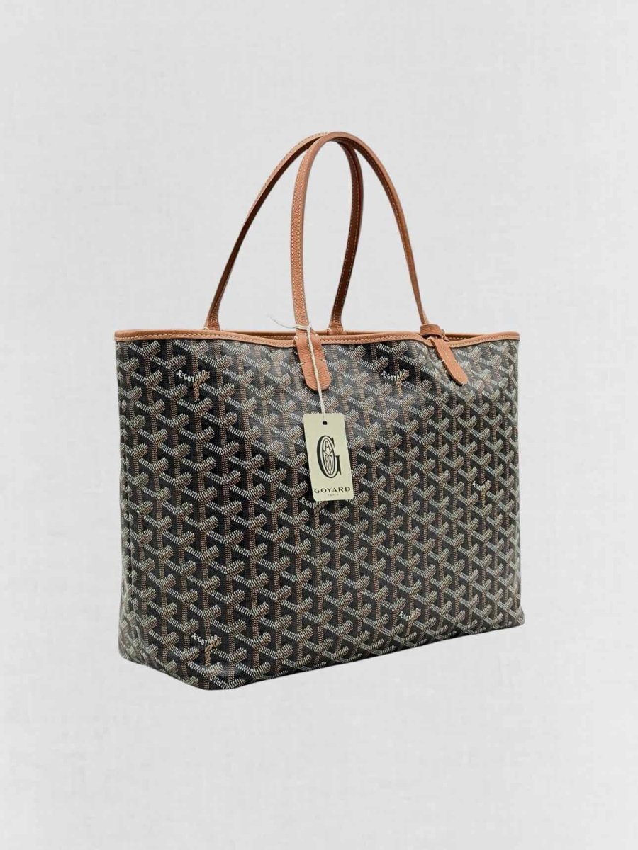 Pre - loved GOYARD Saint Louis PM Black & Tan Tote Bag at Reems Closet