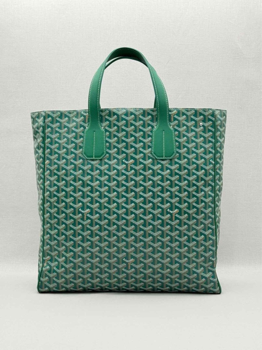 Pre-loved GOYARD Voltaire Green Goyardine Chevron Tote Bag at Reems Closet