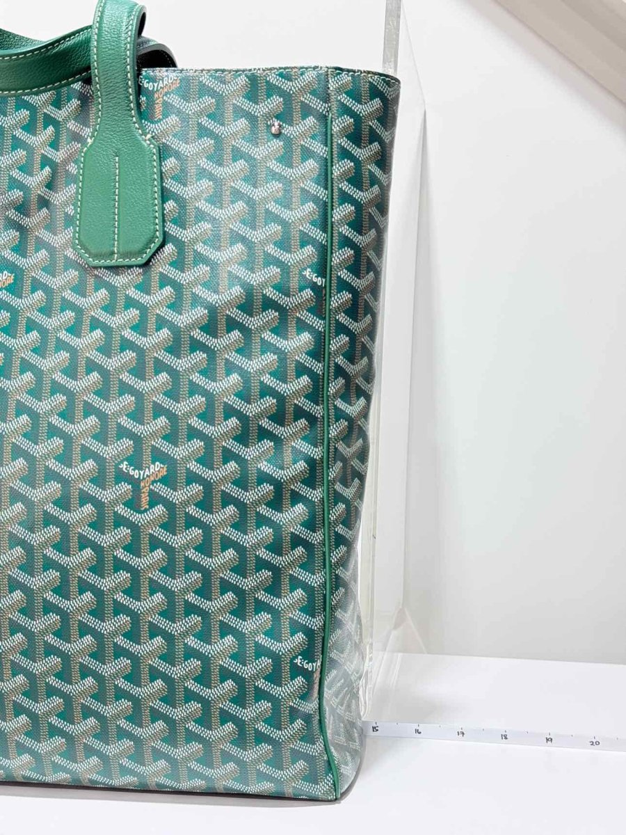 Pre-loved GOYARD Voltaire Green Goyardine Chevron Tote Bag at Reems Closet