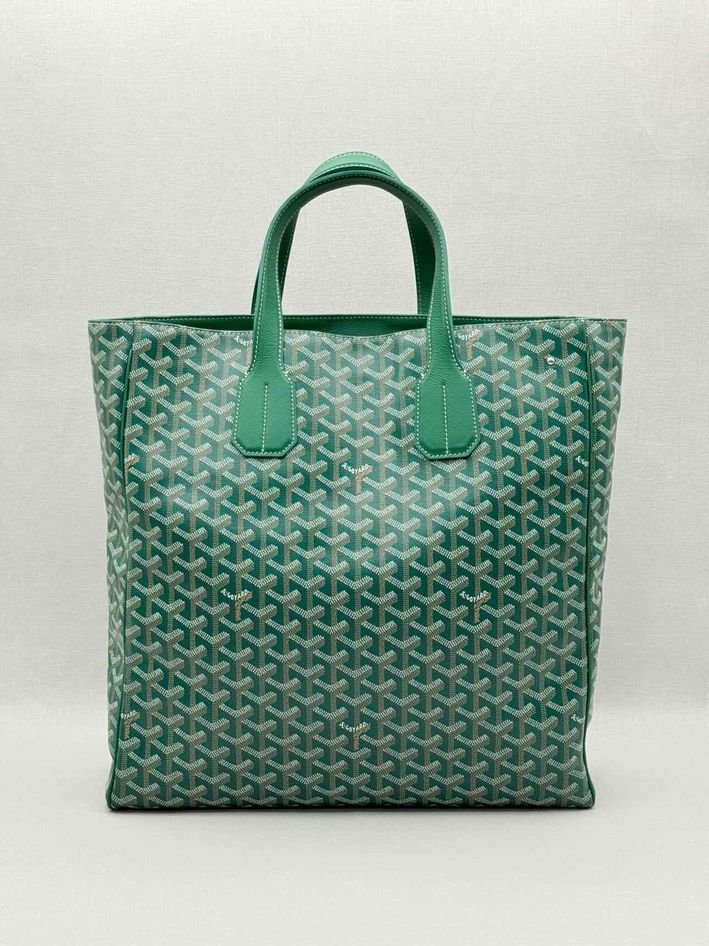Pre-loved GOYARD Voltaire Green Goyardine Chevron Tote Bag at Reems Closet