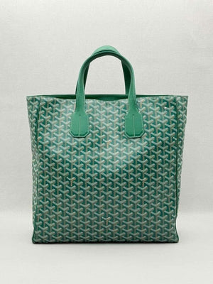 Pre-loved GOYARD Voltaire Green Goyardine Chevron Tote Bag at Reems Closet