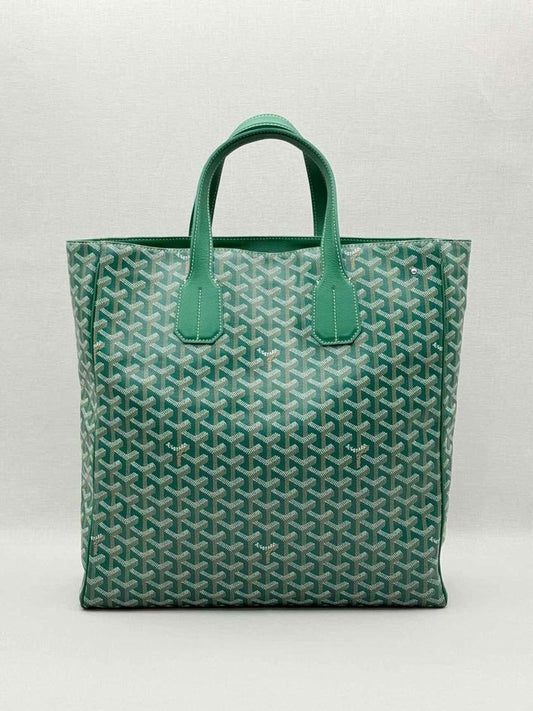 Pre-loved GOYARD Voltaire Green Goyardine Chevron Tote Bag at Reems Closet