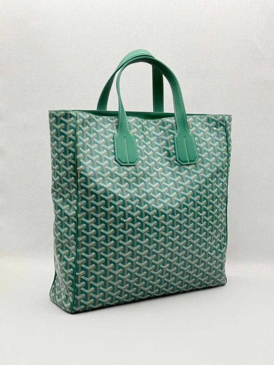 Pre-loved GOYARD Voltaire Green Goyardine Chevron Tote Bag at Reems Closet