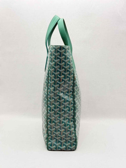 Pre-loved GOYARD Voltaire Green Goyardine Chevron Tote Bag at Reems Closet