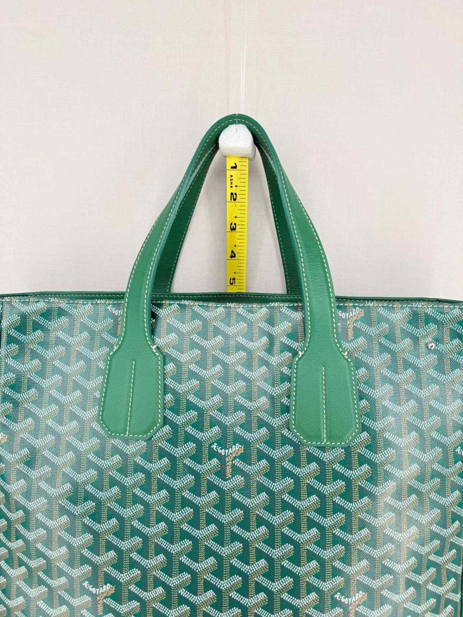 Pre-loved GOYARD Voltaire Green Goyardine Chevron Tote Bag at Reems Closet