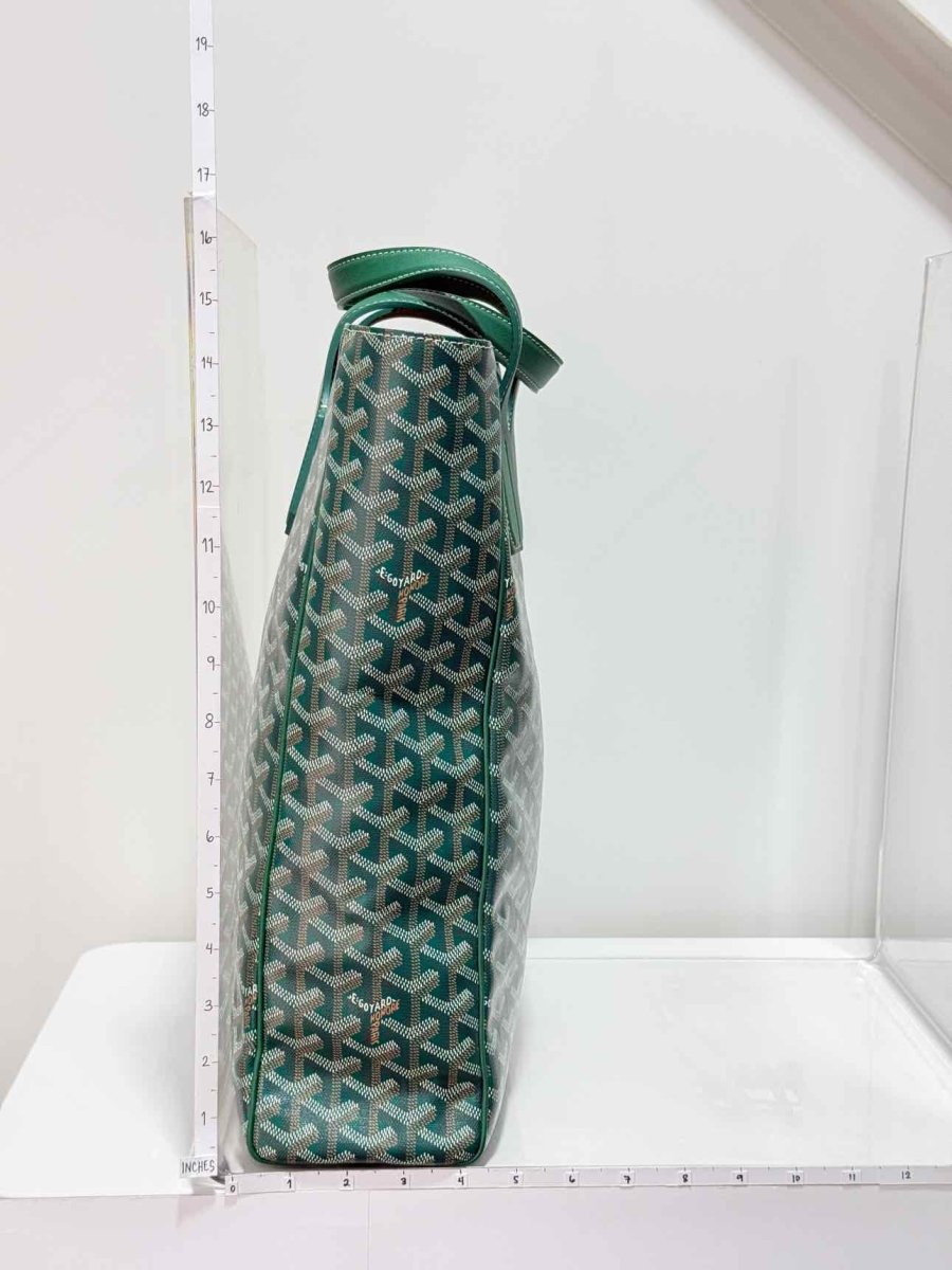 Pre-loved GOYARD Voltaire Green Goyardine Chevron Tote Bag at Reems Closet