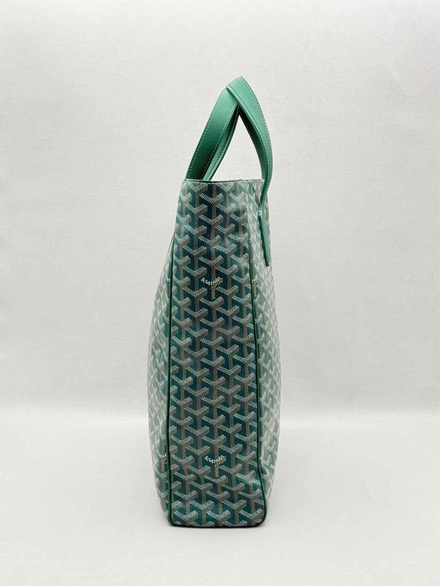 Pre-loved GOYARD Voltaire Green Goyardine Chevron Tote Bag at Reems Closet