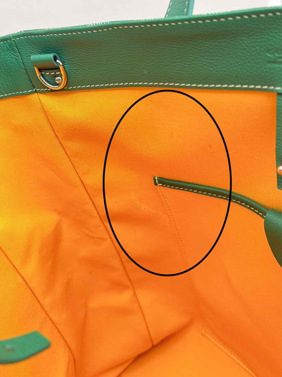 Pre-loved GOYARD Voltaire Green Goyardine Chevron Tote Bag at Reems Closet
