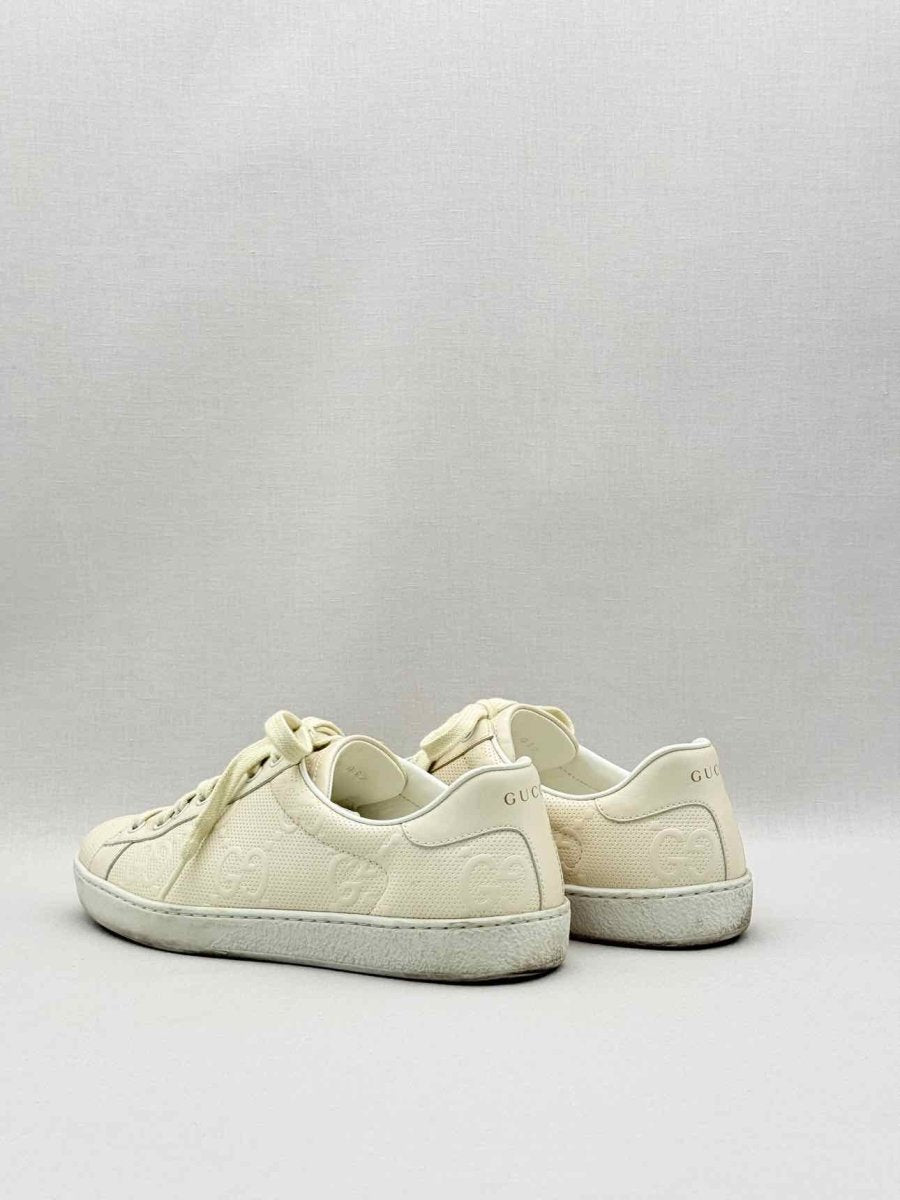 Pre-loved GUCCI Ace Cream GG Embossed Size EU 39 Sneakers at Reems Closet