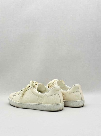 Pre-loved GUCCI Ace Cream GG Embossed Size EU 39 Sneakers at Reems Closet