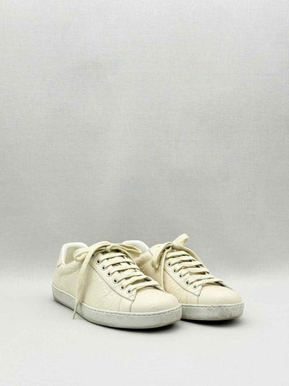 Pre-loved GUCCI Ace Cream GG Embossed Size EU 39 Sneakers at Reems Closet