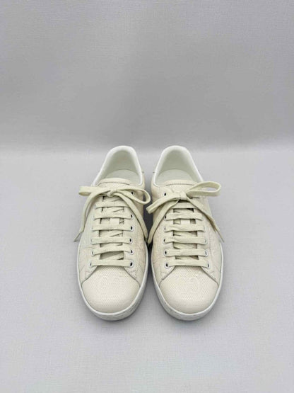 Pre-loved GUCCI Ace Cream GG Embossed Size EU 39 Sneakers at Reems Closet