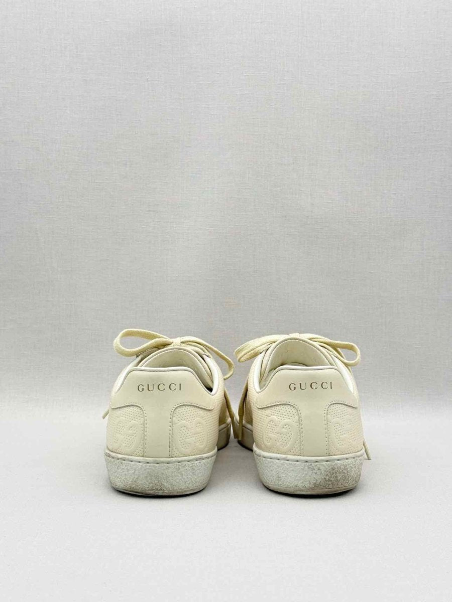 Pre-loved GUCCI Ace Cream GG Embossed Size EU 39 Sneakers at Reems Closet