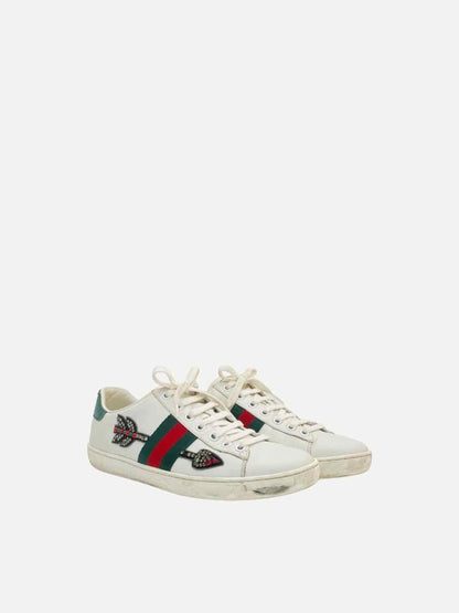 Pre - loved GUCCI Ace White Arrow Sneakers at Reems Closet