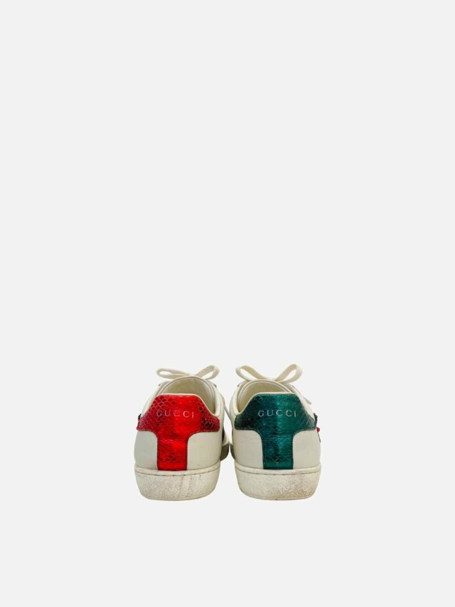 Pre - loved GUCCI Ace White Arrow Sneakers at Reems Closet