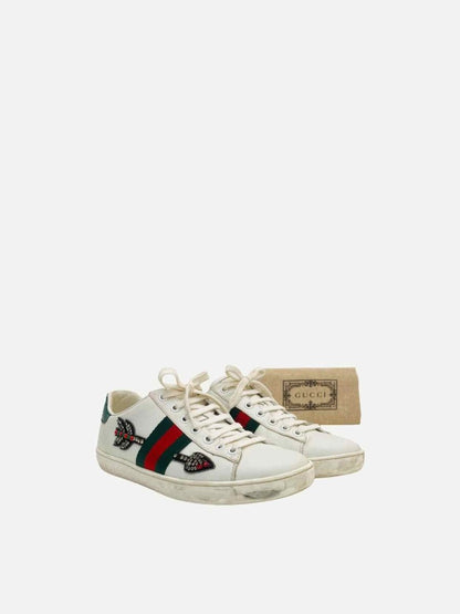 Pre - loved GUCCI Ace White Arrow Sneakers at Reems Closet