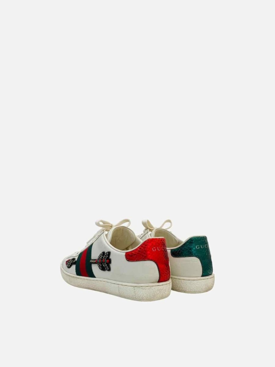 Pre - loved GUCCI Ace White Arrow Sneakers at Reems Closet