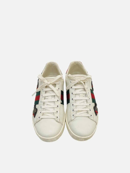 Pre - loved GUCCI Ace White Arrow Sneakers at Reems Closet