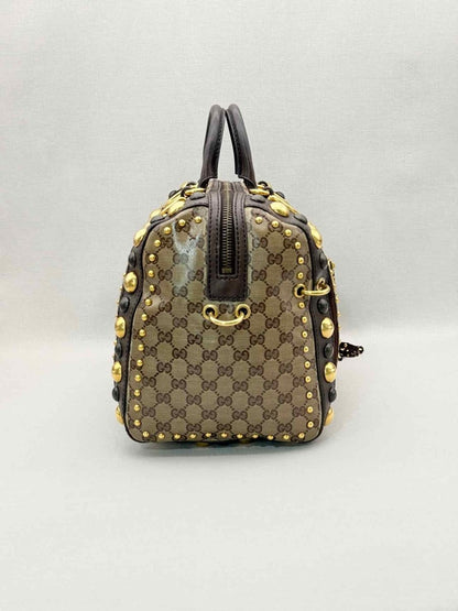 Pre-loved GUCCI Babouska Brown & Beige GG Top Handle at Reems Closet
