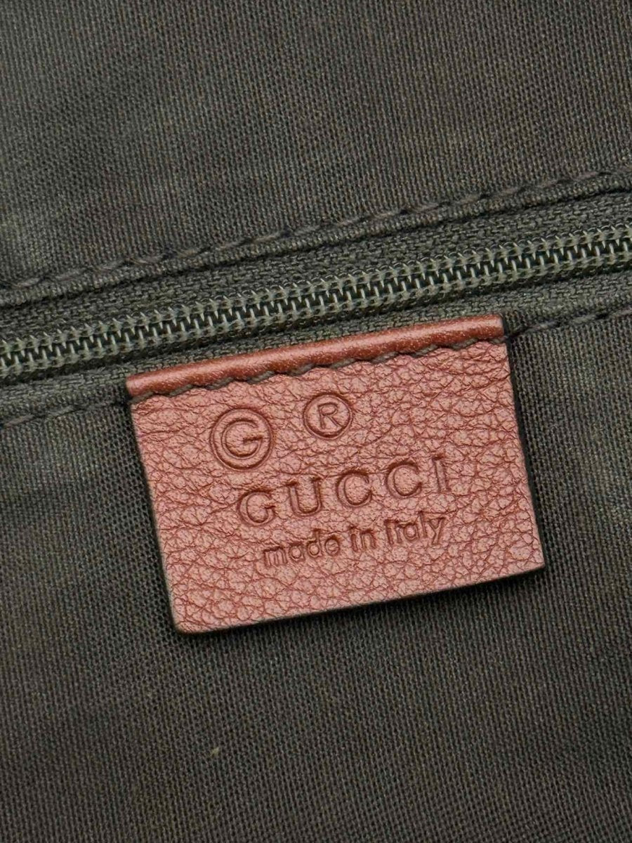 Pre - loved GUCCI Bamboo Bar Rusty Red Guccissima Tote Bag at Reems Closet
