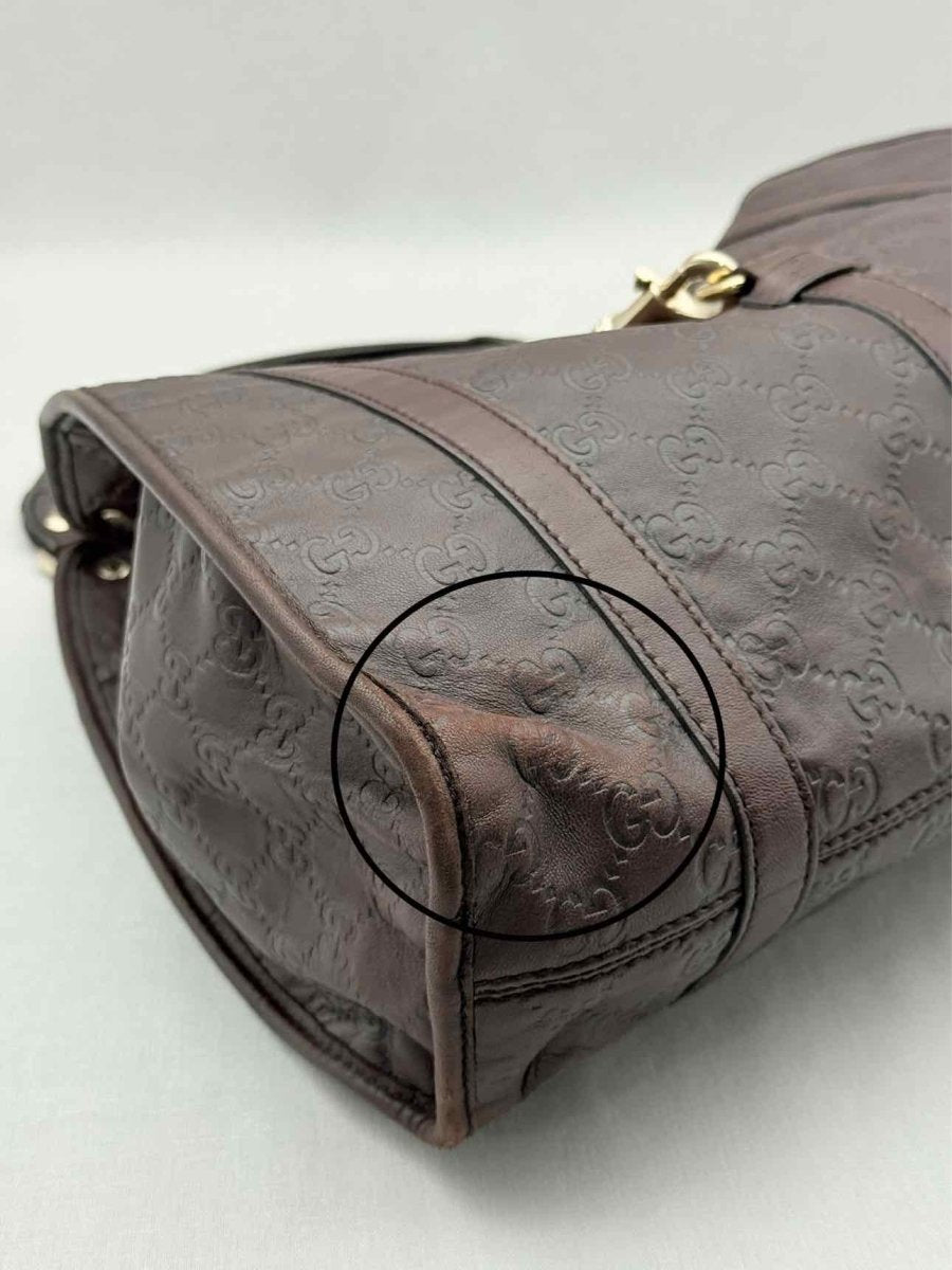 Pre-loved GUCCI Bardot Joy Brown Guccissima Hobo bag at Reems Closet
