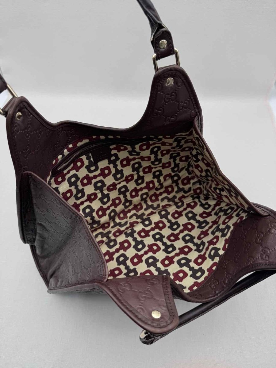 Pre-loved GUCCI Bardot Joy Brown Guccissima Hobo bag at Reems Closet
