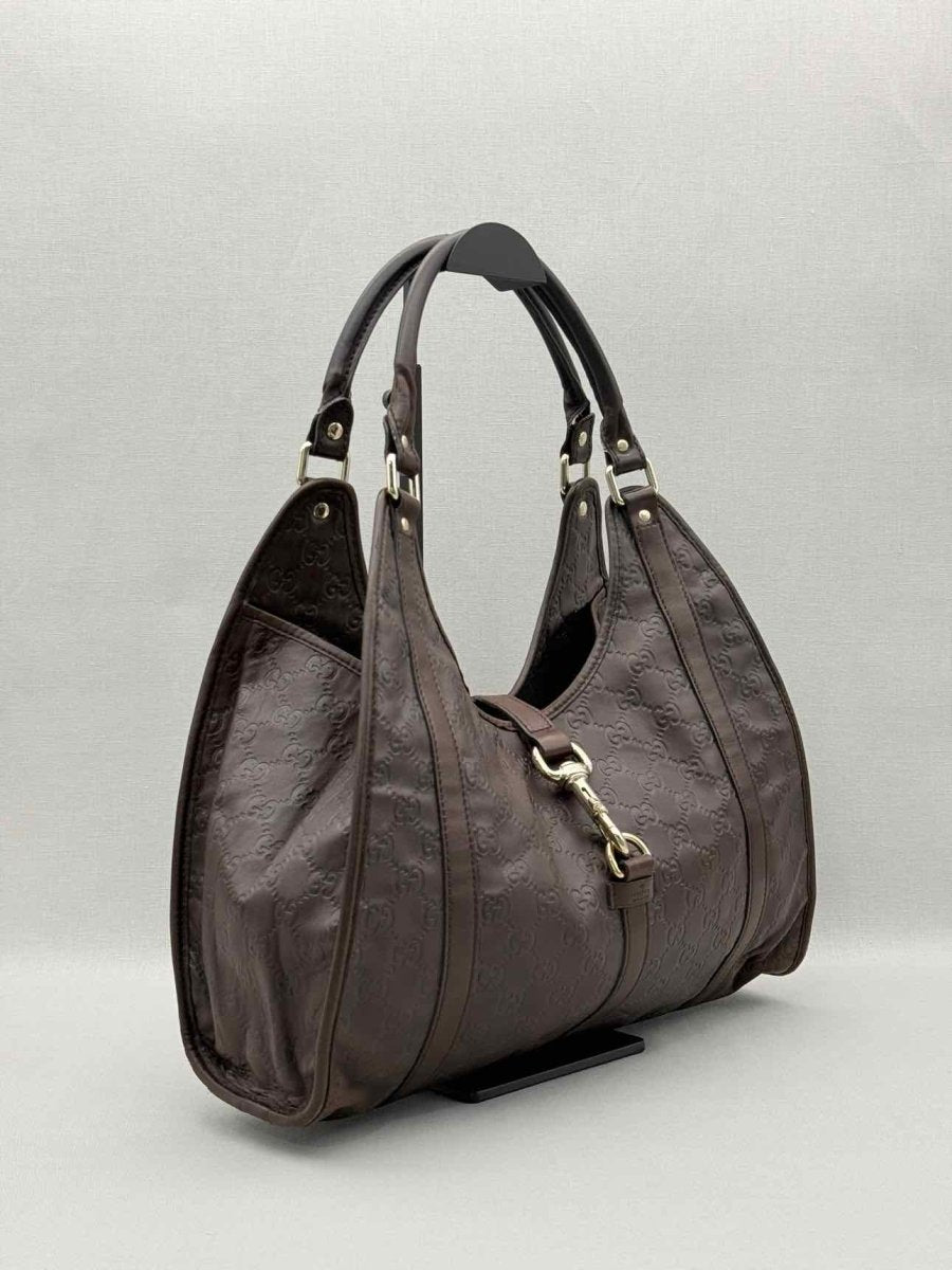 Pre-loved GUCCI Bardot Joy Brown Guccissima Hobo bag at Reems Closet