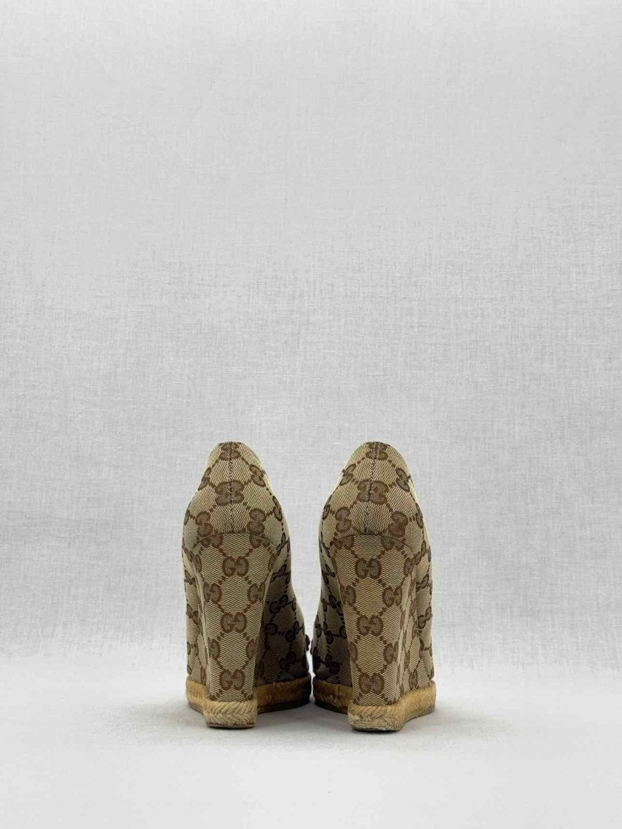 Pre - loved GUCCI Beige Guccissima Size EU 37 Wedges at Reems Closet