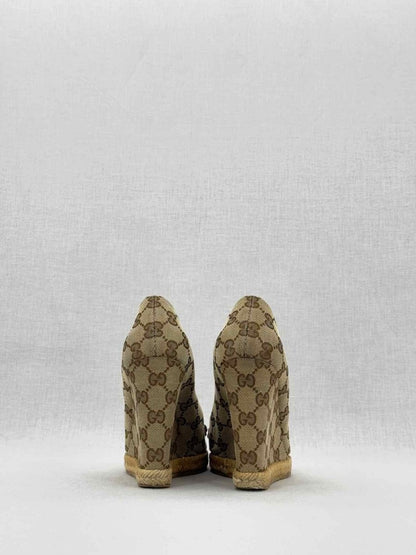 Pre - loved GUCCI Beige Guccissima Size EU 37 Wedges at Reems Closet