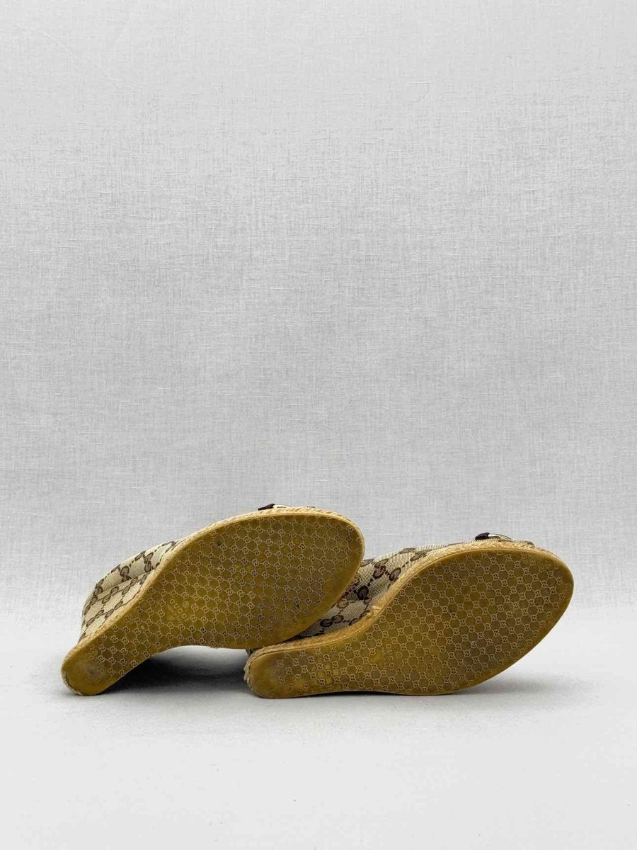 Pre - loved GUCCI Beige Guccissima Size EU 37 Wedges at Reems Closet