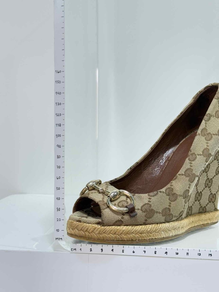 Pre - loved GUCCI Beige Guccissima Size EU 37 Wedges at Reems Closet