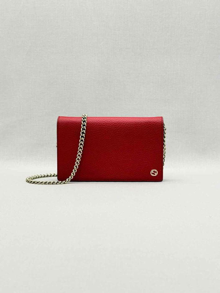 Pre-loved GUCCI Betty Wallet On Chain Red Crossbody at Reems Closet