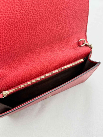 Pre-loved GUCCI Betty Wallet On Chain Red Crossbody at Reems Closet