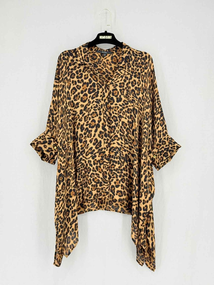 Pre - loved GUCCI Black & Beige Leopard Print Size US 4 Blouse at Reems Closet