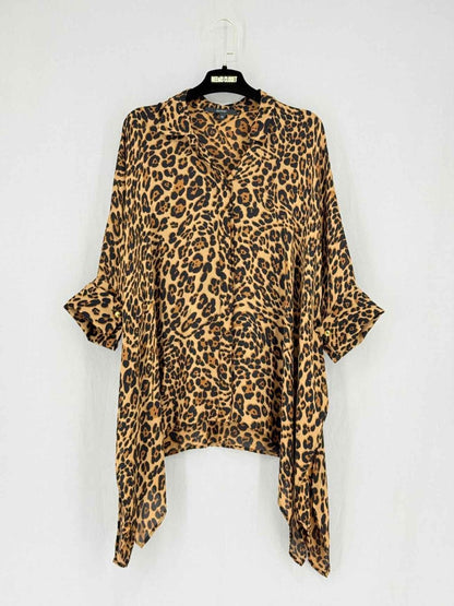 Pre - loved GUCCI Black & Beige Leopard Print Size US 4 Blouse at Reems Closet